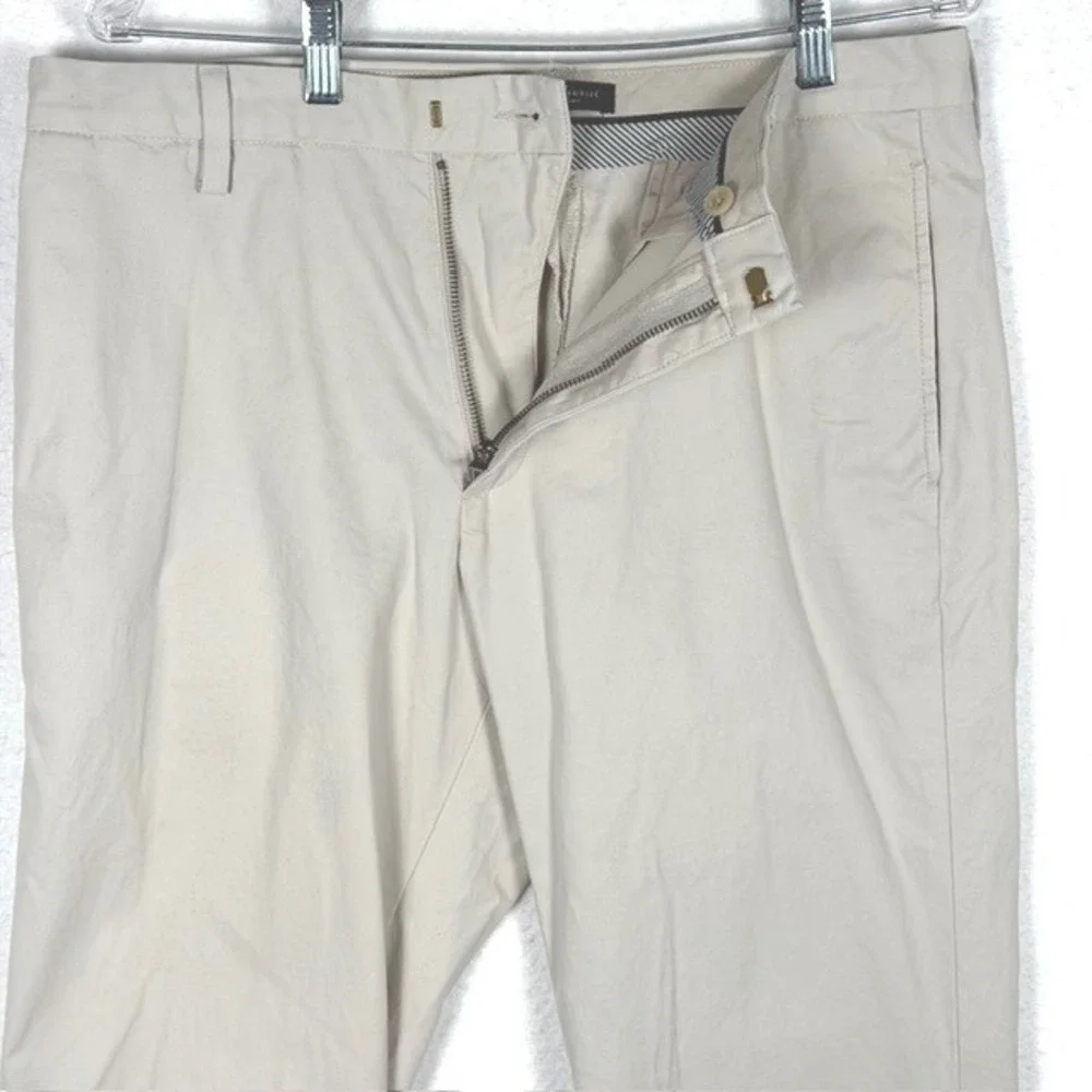 Banana Republic‎ Gavin Chino Mens 33x26.5 Khaki Tan Straight Leg Cotton Pants